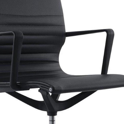 Black Adjustable Swivel Fabric Rolling Office Chair - FurniFindUSA