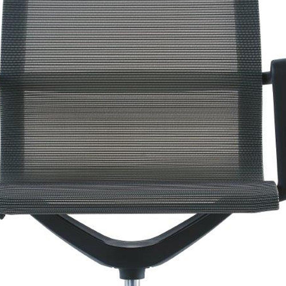 Black Adjustable Swivel Fabric Rolling Office Chair - FurniFindUSA