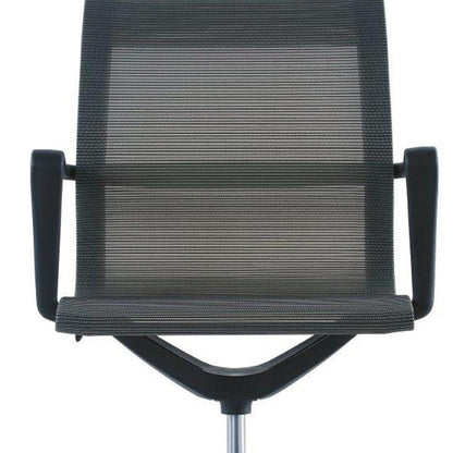 Black Adjustable Swivel Fabric Rolling Office Chair - FurniFindUSA