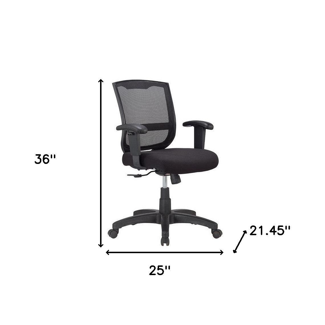 Black Adjustable Swivel Mesh Rolling Office Chair - FurniFindUSA