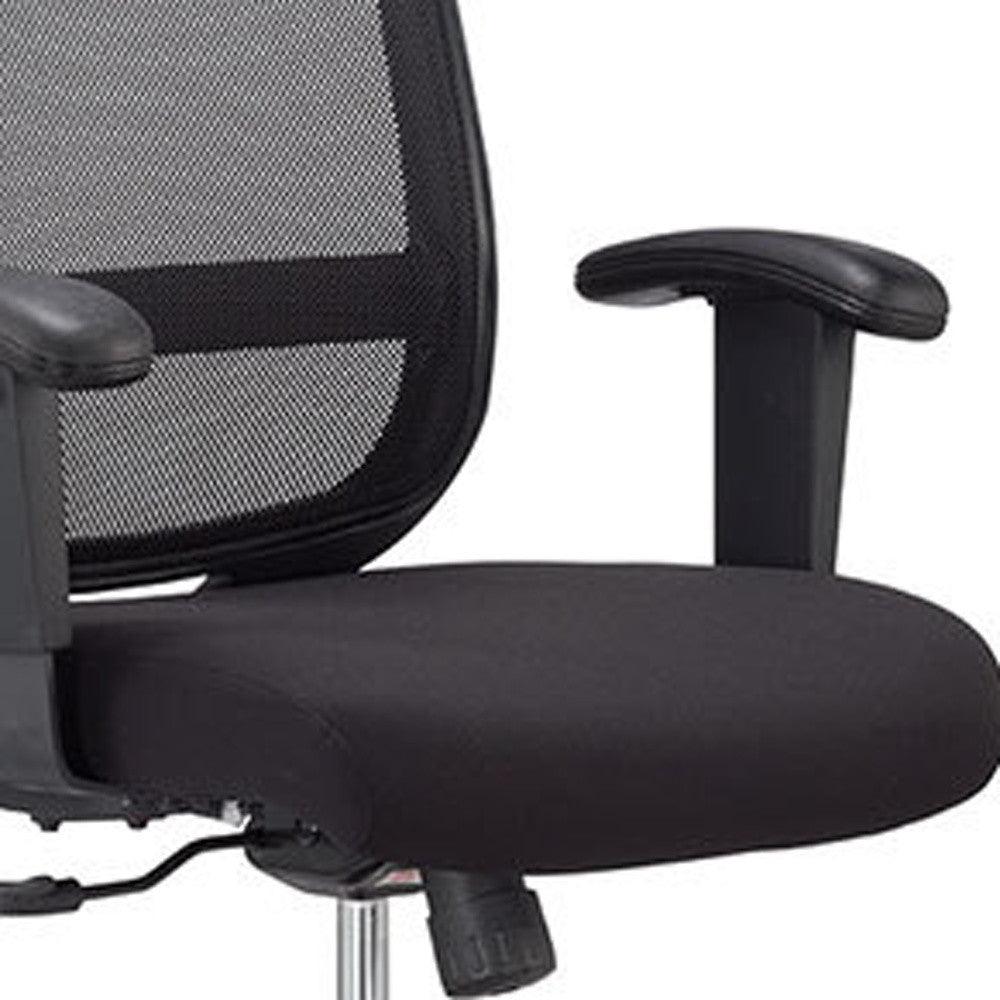 Black Adjustable Swivel Mesh Rolling Office Chair - FurniFindUSA