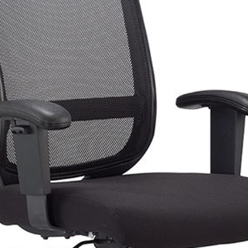 Black Adjustable Swivel Mesh Rolling Office Chair - FurniFindUSA