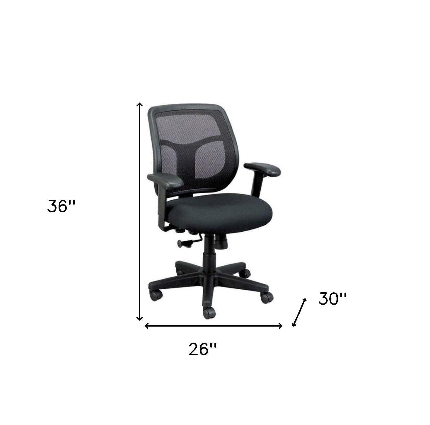 Black Adjustable Swivel Mesh Rolling Office Chair - FurniFindUSA