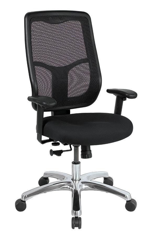 Black and Silver Adjustable Swivel Mesh Rolling Office Chair - FurniFindUSA