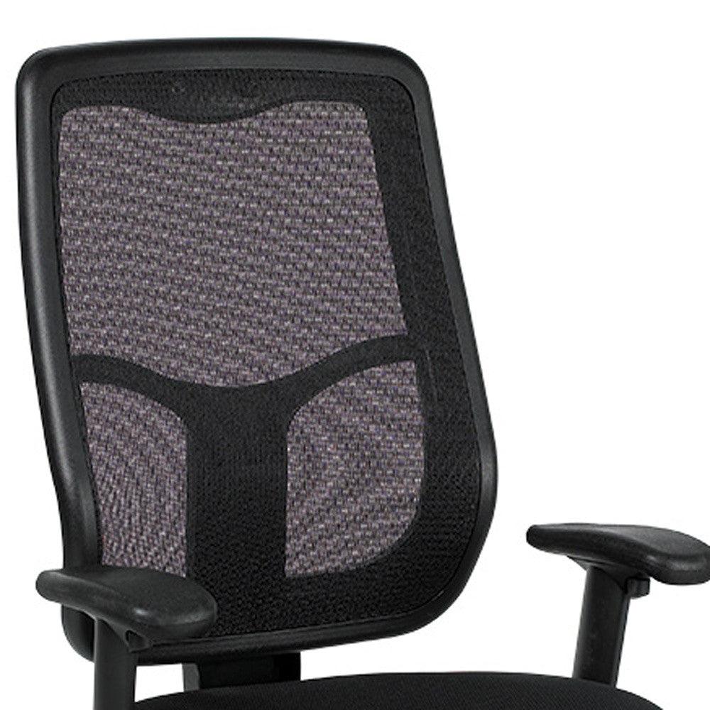 Black and Silver Adjustable Swivel Mesh Rolling Office Chair - FurniFindUSA