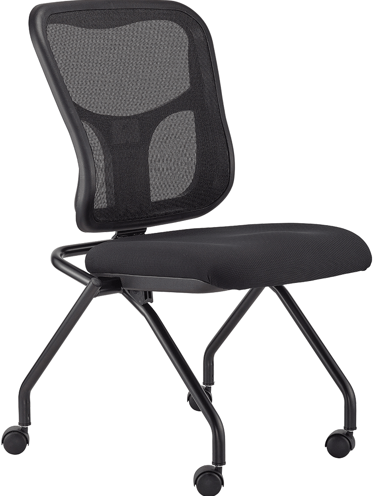 Set of Two Black Adjustable Mesh Rolling Office Chair - FurniFindUSA