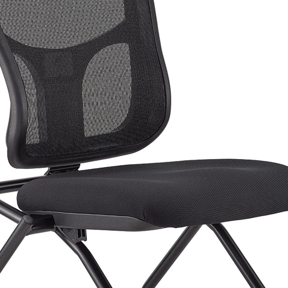 Set of Two Black Adjustable Mesh Rolling Office Chair - FurniFindUSA