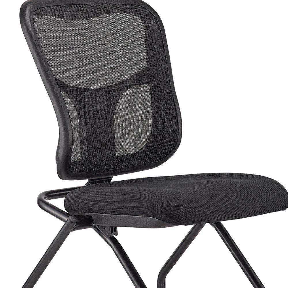 Set of Two Black Adjustable Mesh Rolling Office Chair - FurniFindUSA