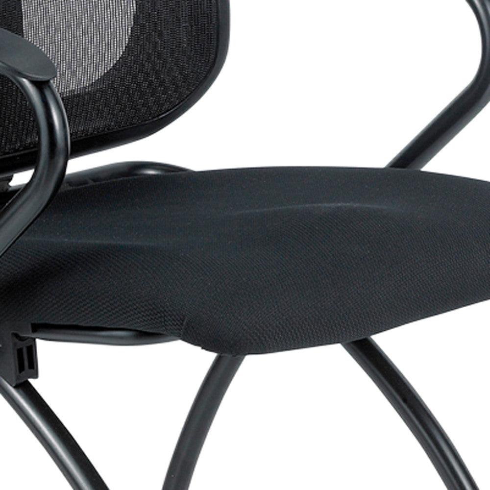 Set of Two Black Mesh Rolling Office Chair - FurniFindUSA