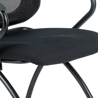 Set of Two Black Mesh Rolling Office Chair - FurniFindUSA