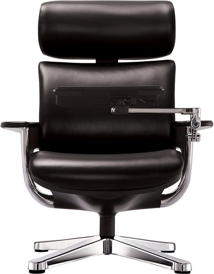 White and Dark Brown Swivel Faux Leather Executive Office Chair - FurniFindUSA