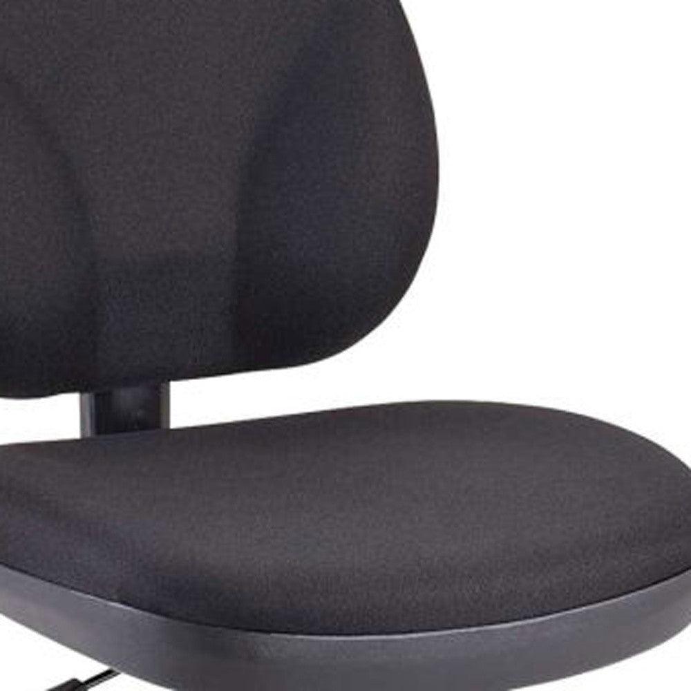 Black Adjustable Swivel Fabric Rolling Office Chair - FurniFindUSA