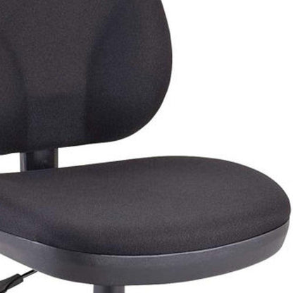 Black Adjustable Swivel Fabric Rolling Office Chair - FurniFindUSA