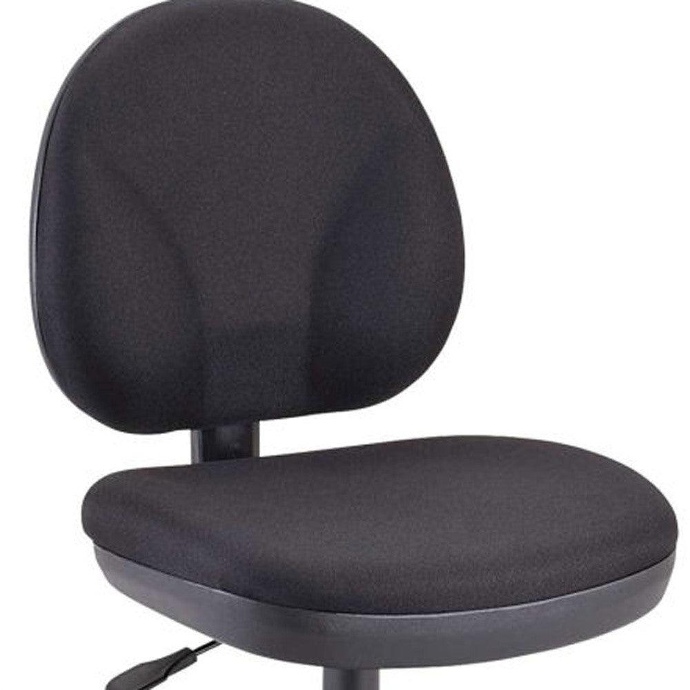 Black Adjustable Swivel Fabric Rolling Office Chair - FurniFindUSA