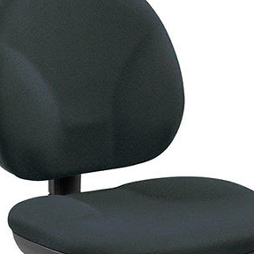 Ebony and Black Adjustable Swivel Fabric Rolling Office Chair - FurniFindUSA