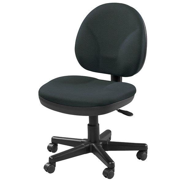 Ebony and Black Adjustable Swivel Fabric Rolling Office Chair - FurniFindUSA