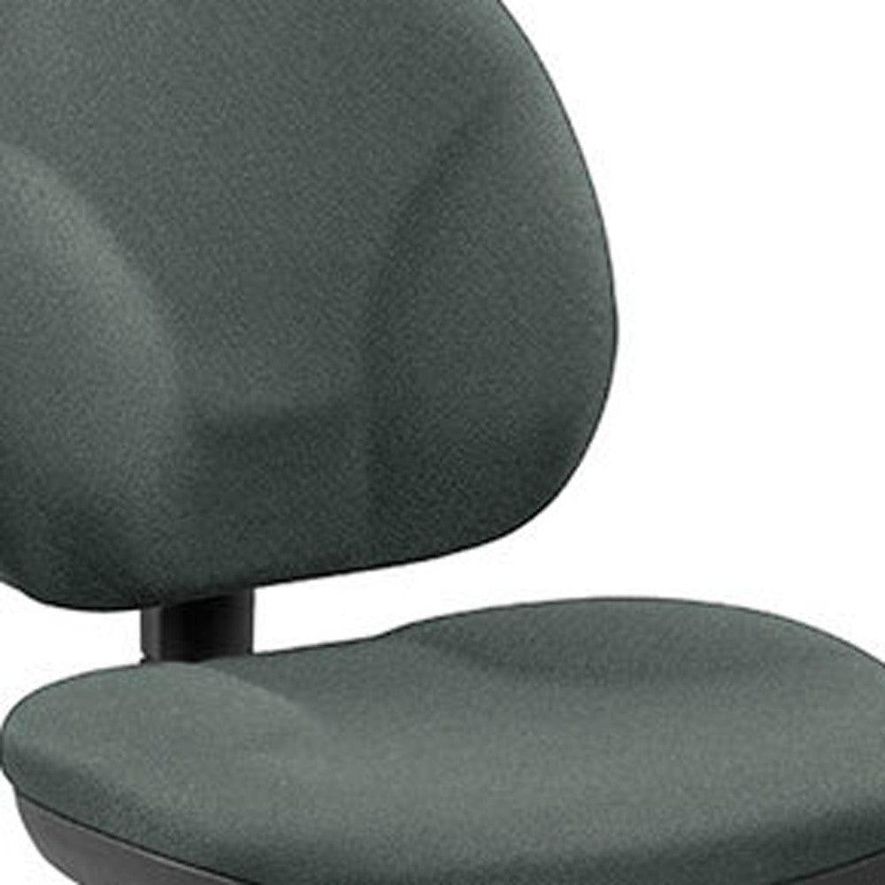 Ebony and Black Adjustable Swivel Fabric Rolling Office Chair - FurniFindUSA