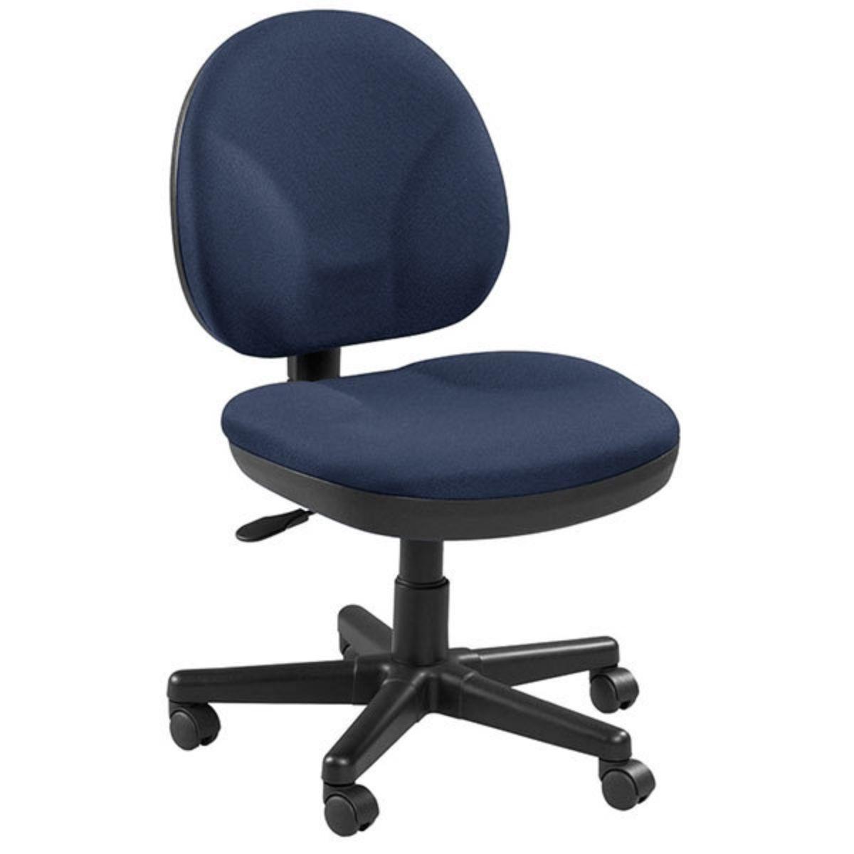 Ebony and Black Adjustable Swivel Fabric Rolling Office Chair - FurniFindUSA