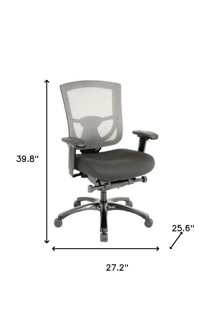 Slate Gray and Black Adjustable Swivel Mesh Rolling Office Chair - FurniFindUSA