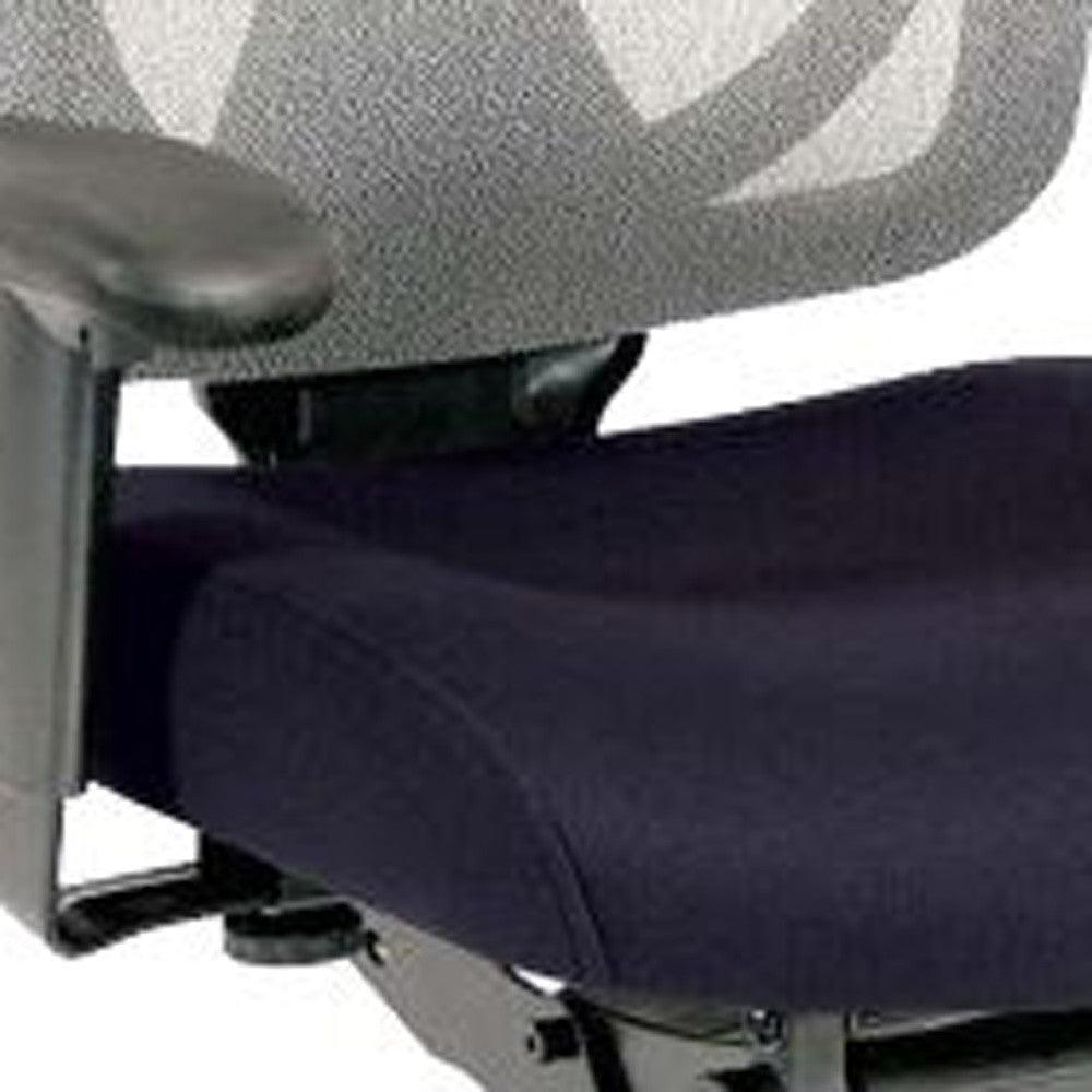 Slate Gray and Black Adjustable Swivel Mesh Rolling Office Chair - FurniFindUSA