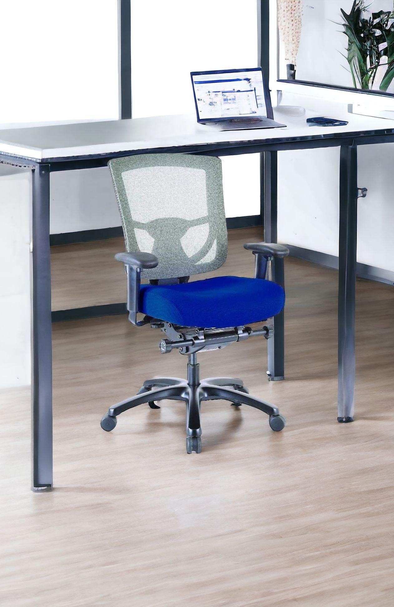 Slate Gray and Black Adjustable Swivel Mesh Rolling Office Chair - FurniFindUSA