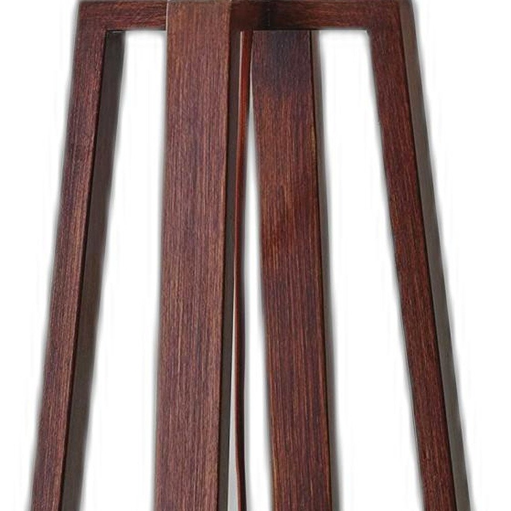 Walnut Wood Finish Linen Fabric Shade Table Lamp — view 7