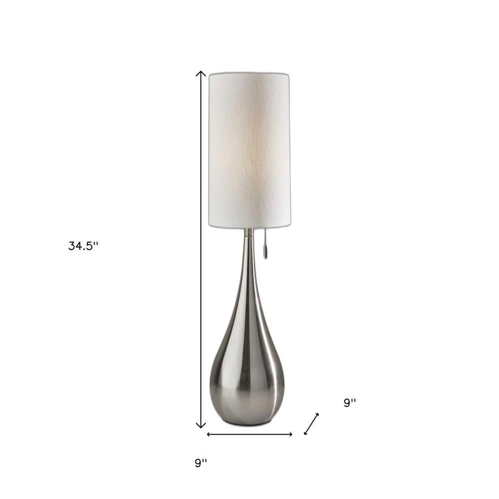 35" Brushed Steel Metal Teardrop Table Lamp — view 3