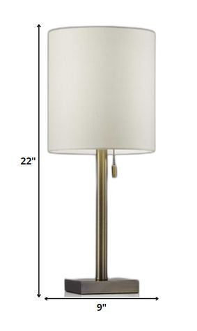 22" Black Table Lamp With Drum Shade HomeRoots