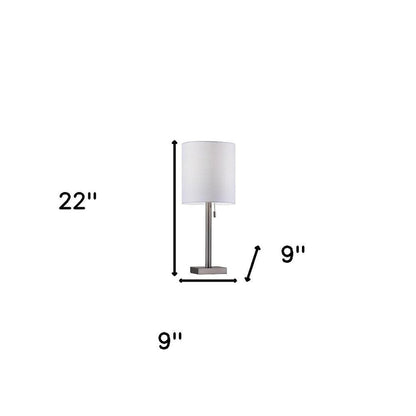 22" Black Table Lamp With Drum Shade HomeRoots