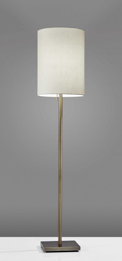61" Bronze Metal Floor Lamp With Beige Fabric Shade HomeRoots