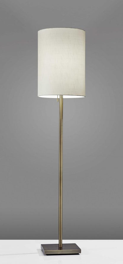 61" Bronze Metal Floor Lamp With Beige Fabric Shade HomeRoots