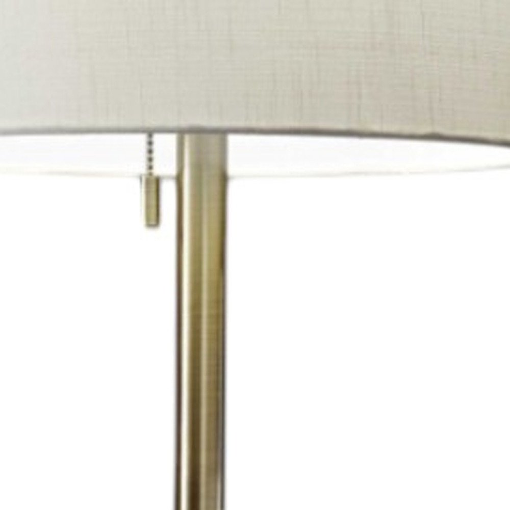 61" Bronze Metal Floor Lamp With Beige Fabric Shade HomeRoots