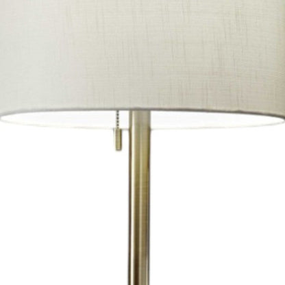 61" Bronze Metal Floor Lamp With Beige Fabric Shade HomeRoots