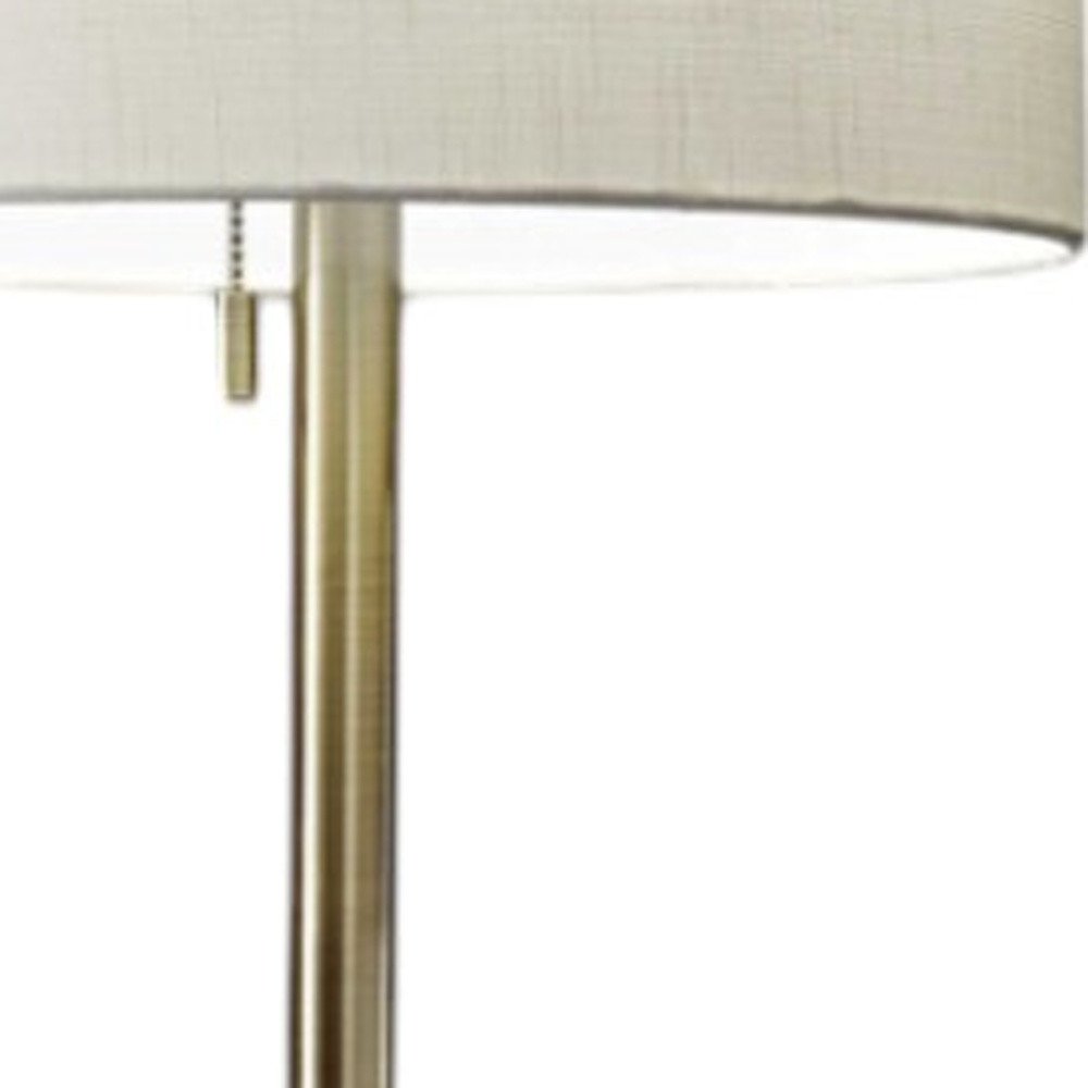 61" Bronze Metal Floor Lamp With Beige Fabric Shade HomeRoots