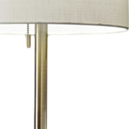 61" Bronze Metal Floor Lamp With Beige Fabric Shade HomeRoots