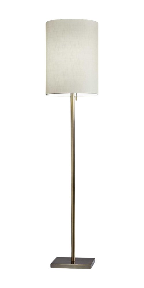 61" Bronze Metal Floor Lamp With Beige Fabric Shade HomeRoots