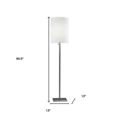 61" Bronze Metal Floor Lamp With Beige Fabric Shade HomeRoots