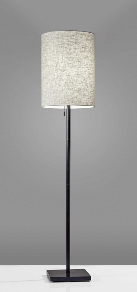 61" Bronze Metal Floor Lamp With Beige Fabric Shade HomeRoots