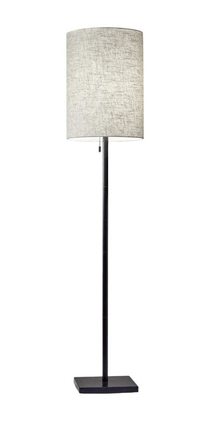 61" Silver Metal Floor Lamp With Fabric Shade HomeRoots