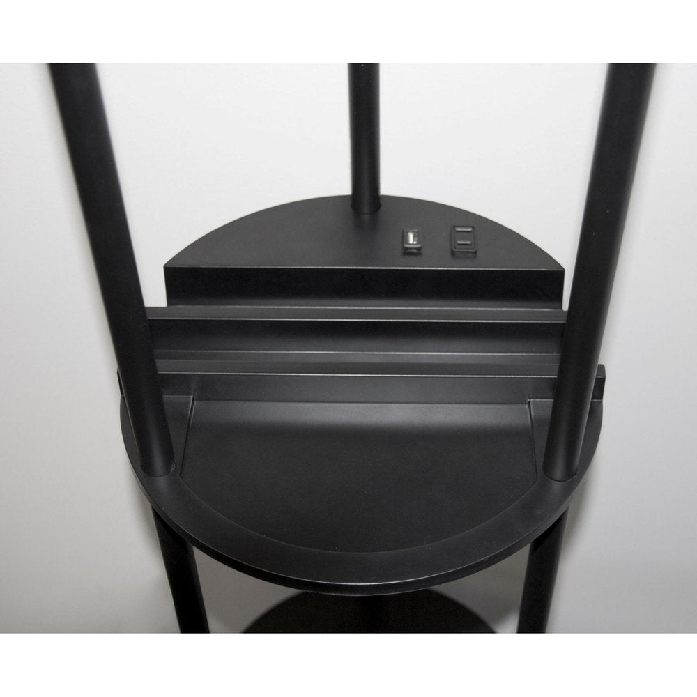 67" Black Metal Column Floor Lamp With White Linen Shade HomeRoots