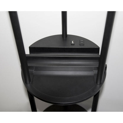 67" Black Metal Column Floor Lamp With White Linen Shade HomeRoots