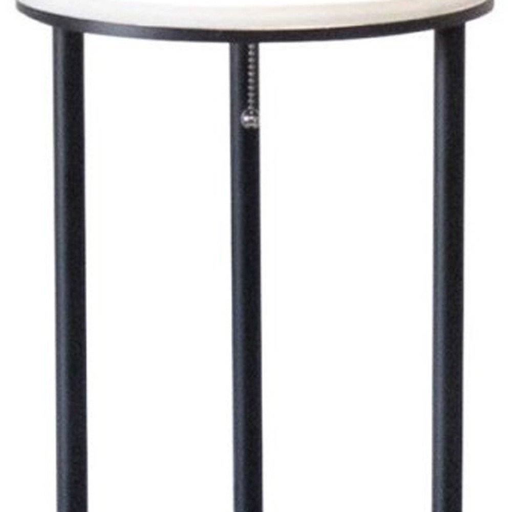 67" Black Metal Column Floor Lamp With White Linen Shade HomeRoots