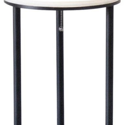 67" Black Metal Column Floor Lamp With White Linen Shade HomeRoots