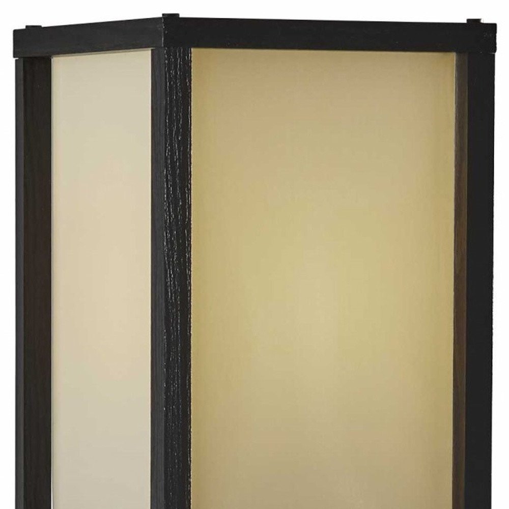 63" Black And White Solid Wood Column Floor Lamp With White Fabric Square Shade — view 5