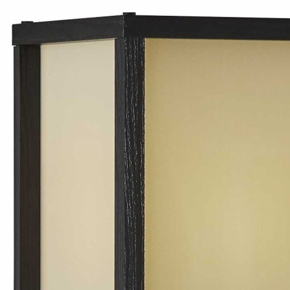 63" Black And White Solid Wood Column Floor Lamp With White Fabric Square Shade — view 8