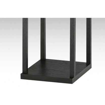 72" Black And White Solid Wood Column With White Cotton Shade HomeRoots