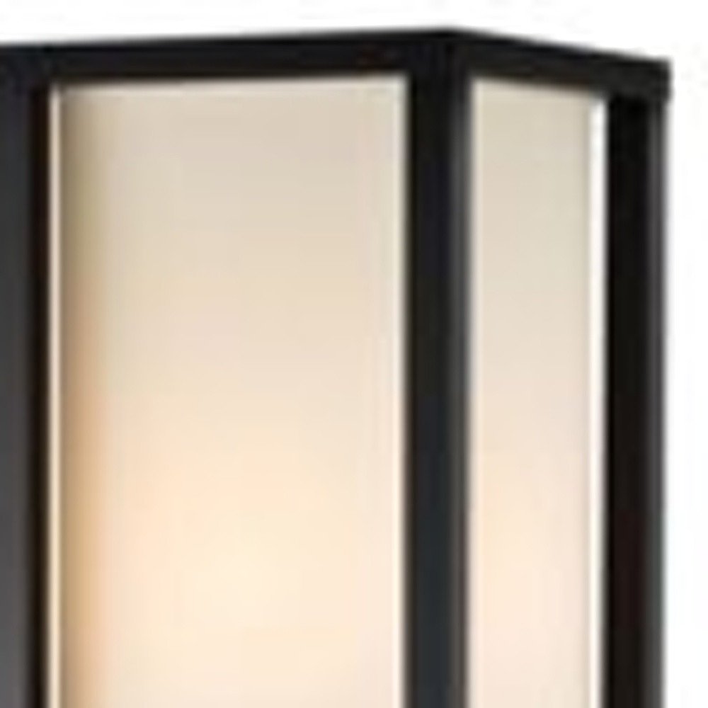 72" Black And White Solid Wood Column With White Cotton Shade HomeRoots
