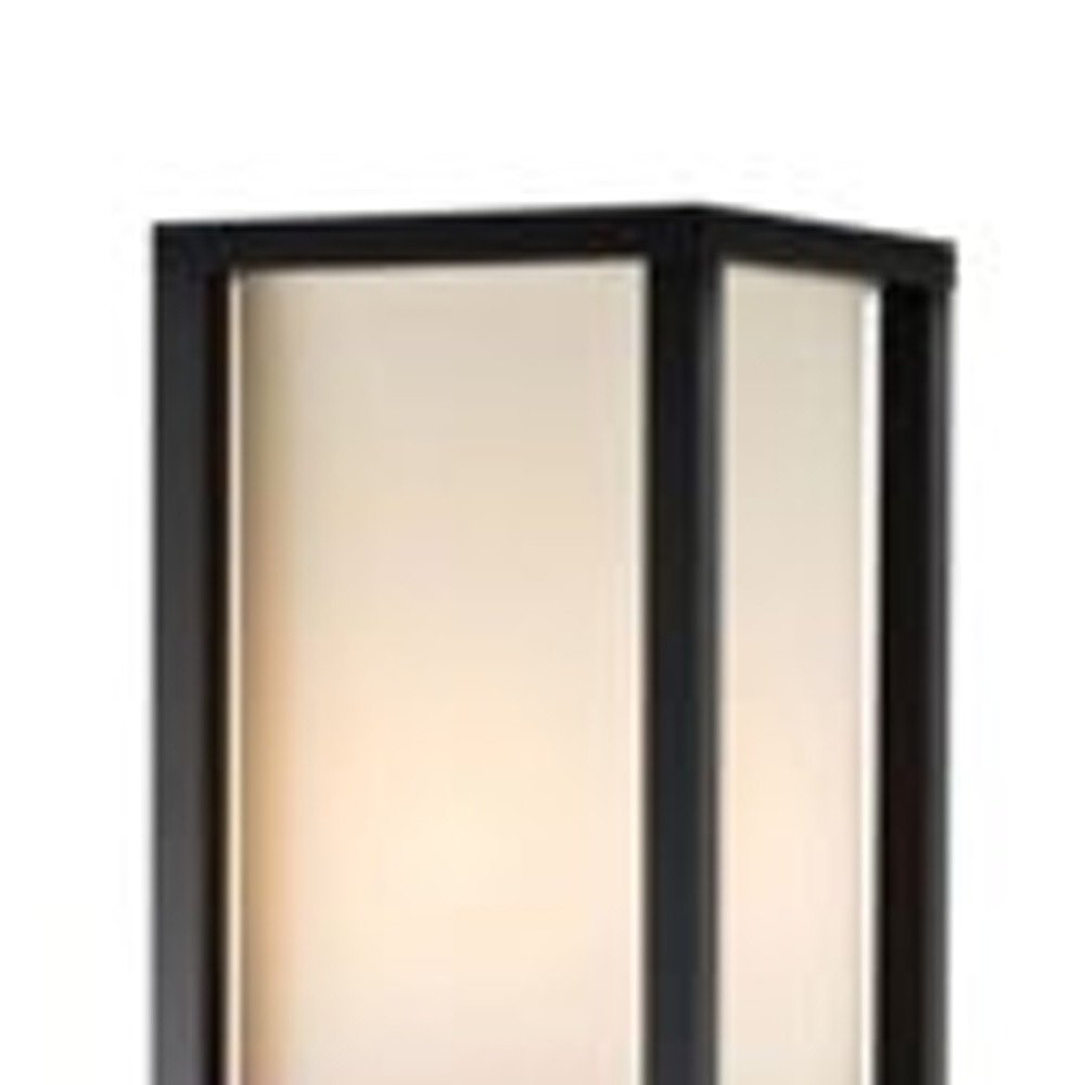 72" Black And White Solid Wood Column With White Cotton Shade HomeRoots