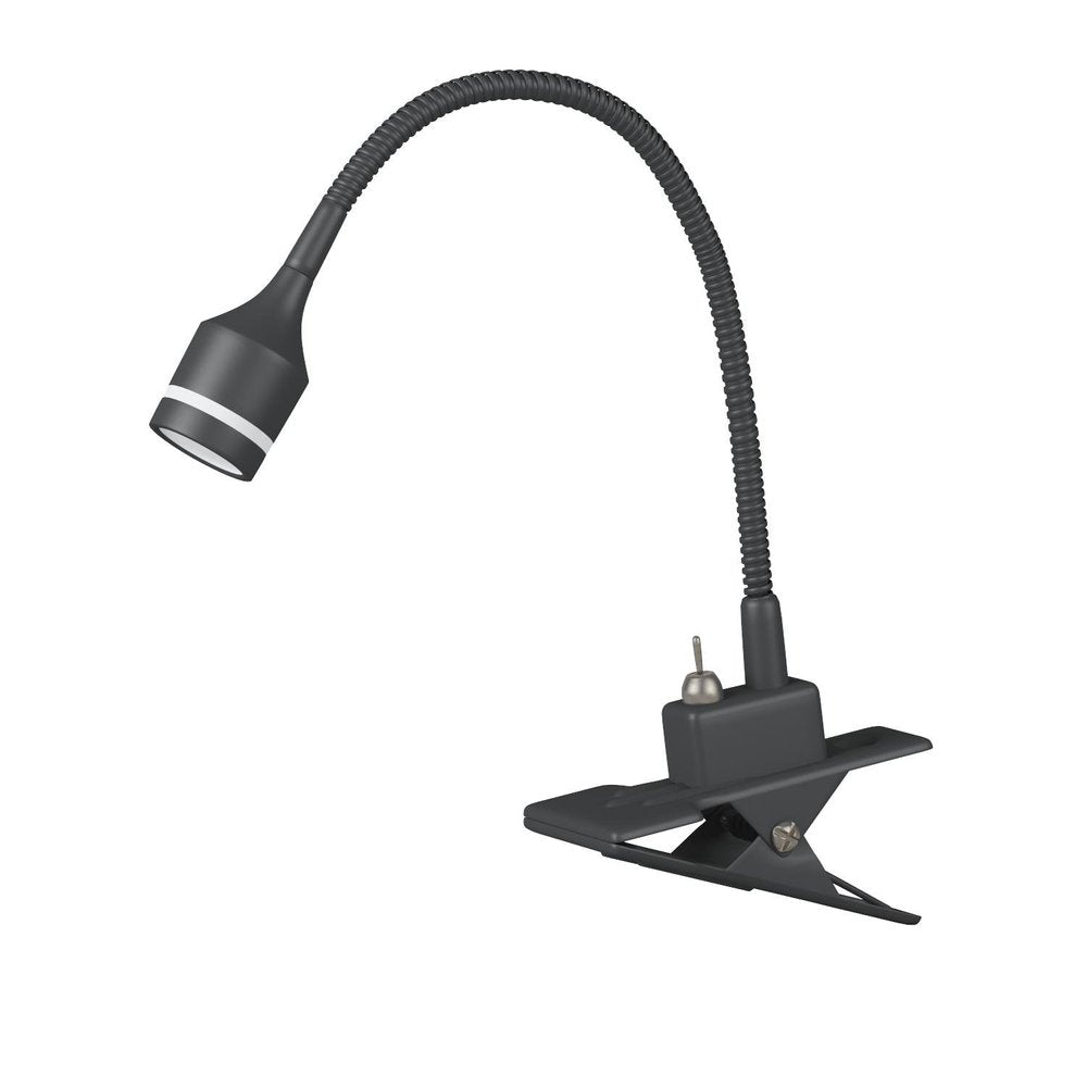 15" Black Metal Adjustable Clip On LED Table Lamp HomeRoots