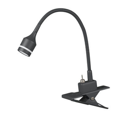 15" Black Metal Adjustable Clip On LED Table Lamp HomeRoots